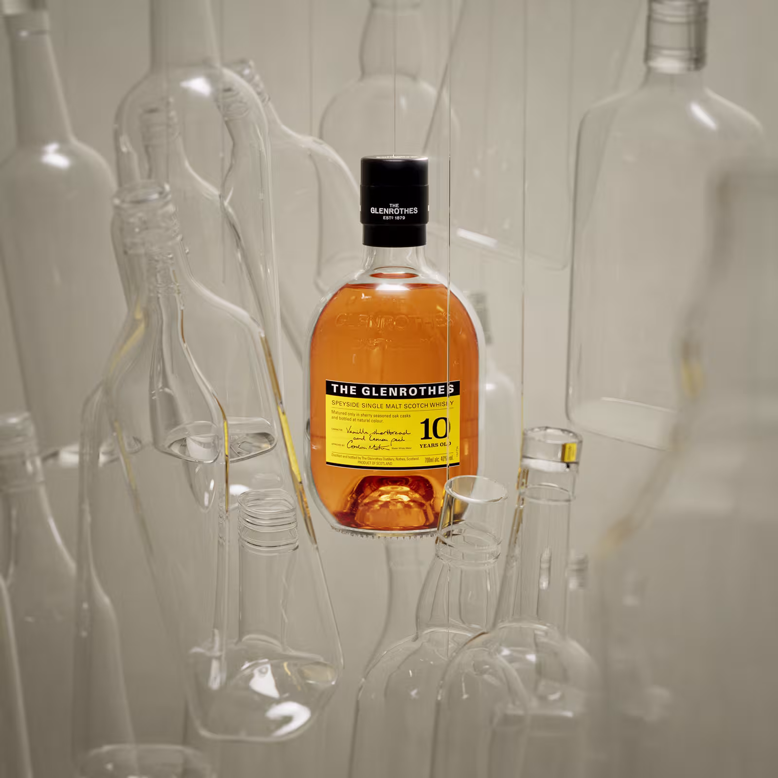A 700ml bottle of The Glenrothes Whisky 10 Year Old in a glass world