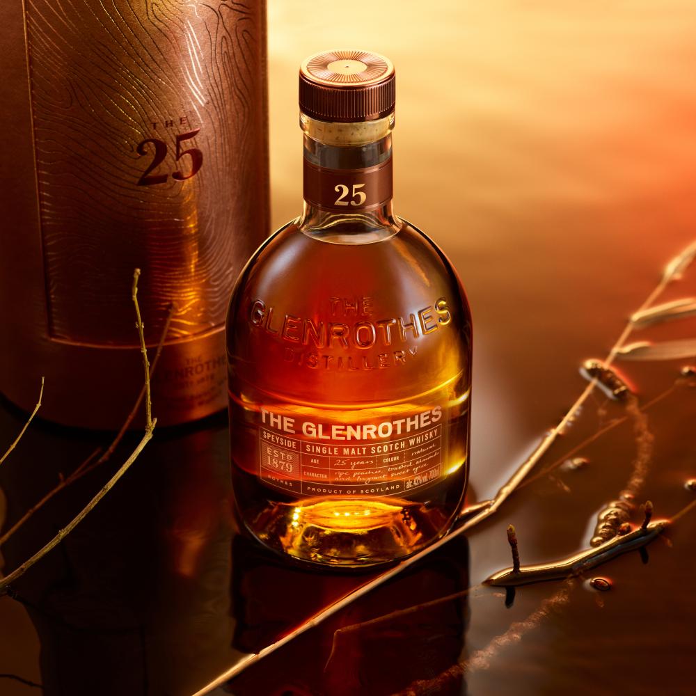 The Glenrothes 25 bottle in water