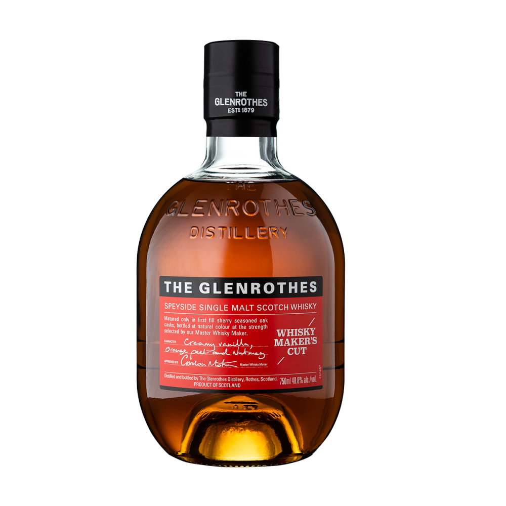 A 700ml bottle pack shot of The Glenrothes Whisky Makers Cut Single Malt Whisky